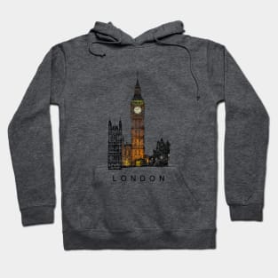 Big Ben, Tower of London at night, England. Hoodie